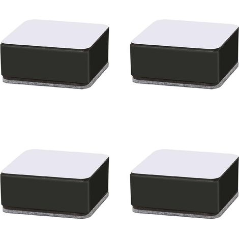 4 protectores autoadhesivos de acero para patas – Capacidad de carga 500 kg – para sillas, mesas y camas – color negro