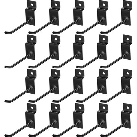 20 Pcs Crochet pour Panneau Perforé Mural, 10cm Crochets pour Panneaux Perforés, Crochet Panneau Perforé Porte Mural, Crochets Muraux pour Garages, Remises à Outils, Ateliers (1/5)