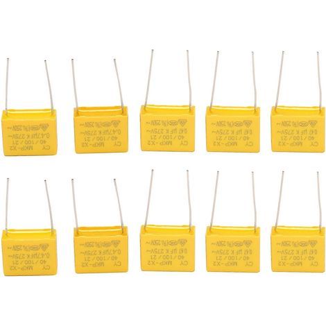 Condensateurs de sécurité à film polypropylène 0,47 µF, 275 V CA, lot de 10 (1/5)