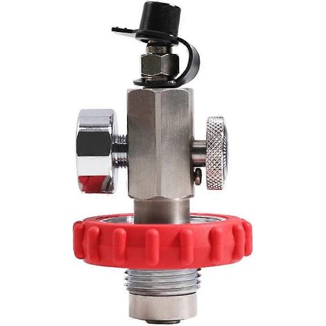 Station de remplissage de réservoir en acier inoxydable PCP 5000 PSI, vanne DIN 300 bars avec raccord rapide, rouge (1/5)