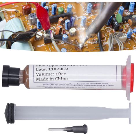 RMA-UV-223 Flux de haute qualité en seringue à application par pression, écologique, sans plomb, sans nettoyage, 10 cc (1/5)