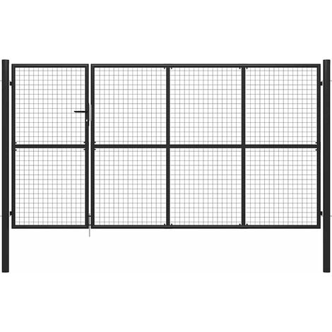 Portail de jardin en acier 350 x 150 cm anthracite