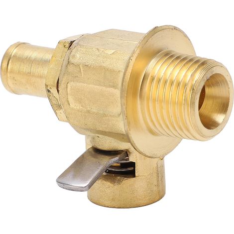Válvula de drenaje de aceite de motor F110N con clip de palanca LC10, rosca NPT de latón de 3/8"18, operación de un solo toque para furgoneta, coche y camión ligero.