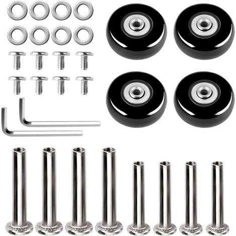 EASYCOMFORT 4 pièces roues de rechange pivotantes en caoutchouc pour Valises, Chariots à Bagages, Poussettes,OD 45 x 18mm (1/5)