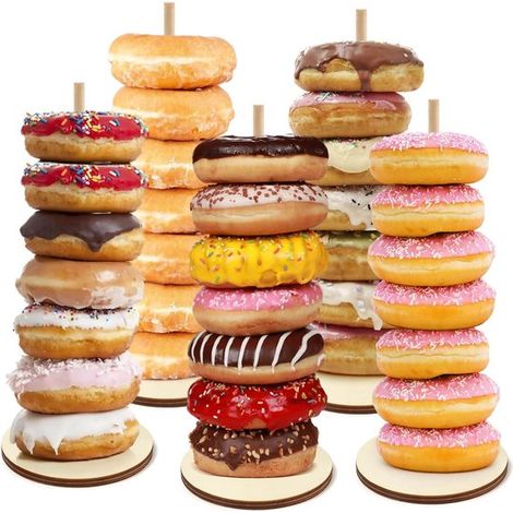 Donut Ständer aus Holz Wiederverwendbar Abnehmbare Dessertpräsentation Donut Ständer für Desserttische Bagel Präsentation für Hochzeiten, Geburts (1/5)
