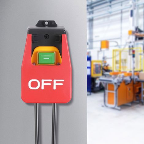 YISSALE - Interrupteur Électromagnétique de Sécurité avec Prise et Arrêt d'Urgence, 16A 2000W AC250V, IP55, PA66, pour Défonceuse, Scie à Table, Perceuse, Machines à Bois (1/5)
