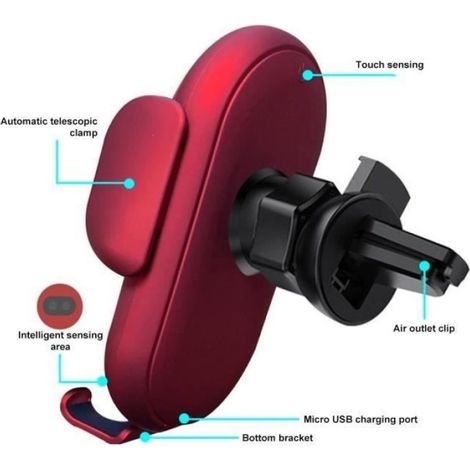 Support De Téléphone Portable - Chargeur Sans Fil Voiture 15 W - Capteur Infrarouge Automatique - Fixation Ventouse Pare-Brise Ou Sortie D'Air - 1 Pièce (1/4)