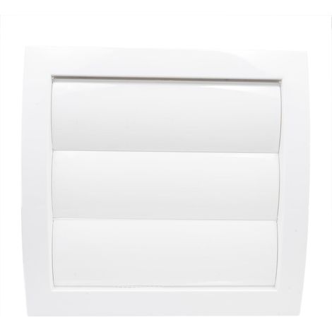 Blanc. Connexion Ø100mm. Grille de ventilation avec lamelles mobiles, store vénitien, grille de fermeture à clapet anti-retour. Fabriqué en plastique ABS. (1/5)