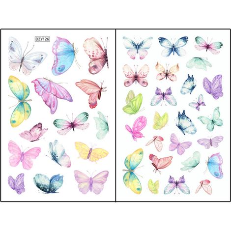 Pegatinas de pared de mariposas coloridas, pegatinas reposicionables, para decoración de fiestas, con adhesivo reposicionable (1/5)