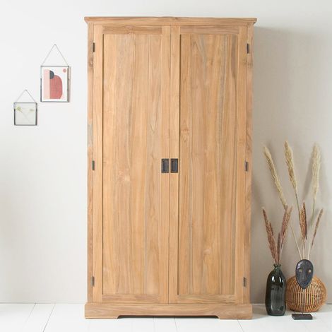 Armoire en bois teck massif 115 cm (1/4)