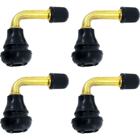 Lot de 4 valves tubeless coudées PVR70 – Longueur 32,5mm – Pression max 4,5 bar – Diamètre trou jante 11,5mm