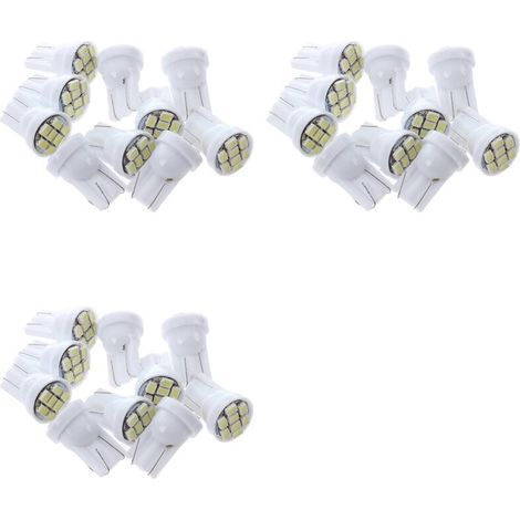 Convient aux ampoules LED blanches d'intérieur T10 W5W 8 SMD 12V, 30 ampoules par paquet. (1/5)