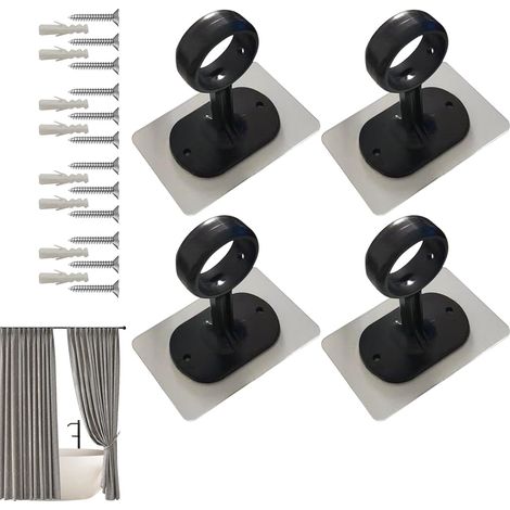 Support de tringle à rideaux de plafond, cintre télescopique sans perçage, fixation robuste (1/5)