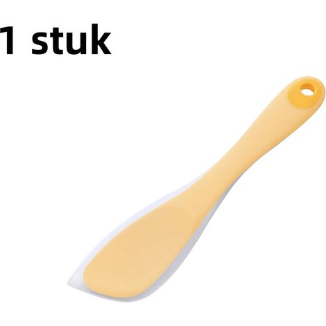 spatule en silicone jaune - Outil de pâtisserie - Racloir à beurre tout-en-un - Couverture intégrale (1/5)