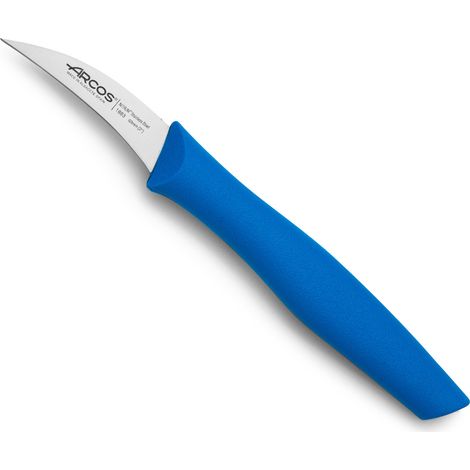 Cuchillo Mondador Arcos Nova 188323 de acero inoxidable Nitrum y mango de Polipropileno, color azul, hoja de 6 cm con funda hoja y caja expositor (1/5)
