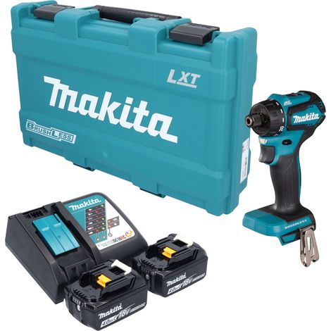 Trapano avvitatore a batteria Makita DDF 083 RMK 18 V 40 Nm 1/4" brushless + 2 batterie da 4,0 Ah + caricabatterie + valigetta (1/5)