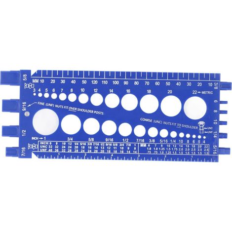 Filetage à Boulon D'écrou, Exquise M3 à M22 Métrique et 4 à 3/4 Vérificateur Filetage Boulon Impérial, Outil Mesure Jauge Boulon pour Boulon D'assortiment Boulon Métrique (1/5)