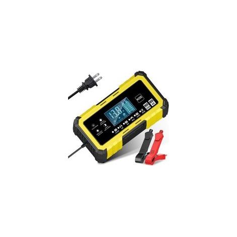 12 V 15 A / 24 V 8 A JauneChargeur à impulsions 12 V 15 A / 24 V 8 A, chargeur de batterie lithium-fer-phosphate 14,6 V 15 A pour motos et voitures, compatible avec les batteries au plomb-acide (1/4)