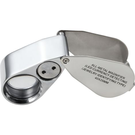 Loupe Bijoutier - Grossissant 40X - LED et UV Intégrés - Design Pliable Compact - Pour Bijouterie Géologie Loisirs - 1 Pièce
