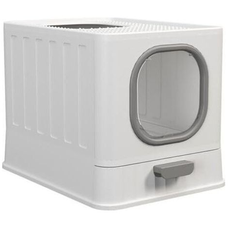 BUNTHAUS Bac Litière Chat Fermé: Maison de Toilette pour Chats XXL Anti Odeur - Caisse Litière Fermée Grande Taille, Capacité de Charge 15 kg, Anti-Traces, Anti-fuites 48.3x35.8x38.8cm (1/5)