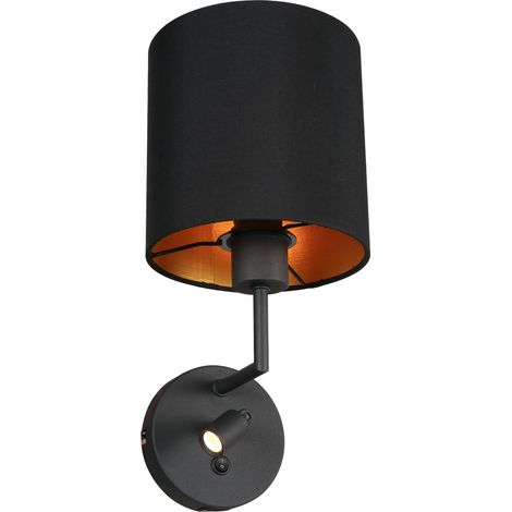 Mexlite - wandleuchte - Noor - schwarz - leinen metall - Ø 18cm - (1/4)