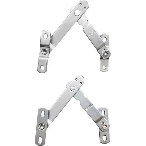 Deux limiteurs de fenêtre en acier inoxydable. Un système de verrouillage de fenêtre pratique. Largeur : 15 mm. Vis incluses.
