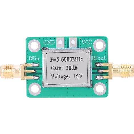 Module amplificateur moyenne puissance RF ULB 5M-6GHz 20dB gain signal large bande composants électroniques (1/5)