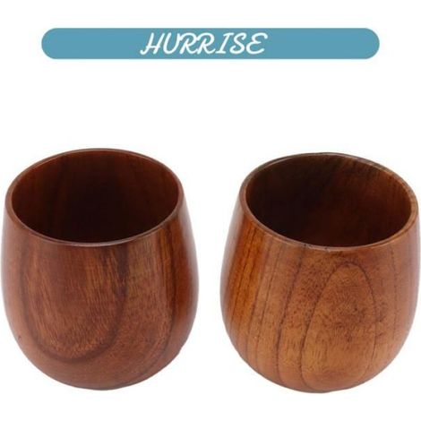 Sonew Teetassen aus Massivholz, handgefertigte Teetassen aus Holz, multifunktional, sicher, umweltfreundlich, für Couchtische, 1 oder 2 Stück (1/5)