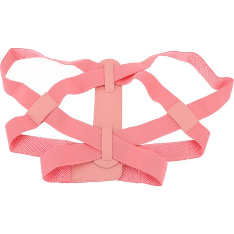 Correcteur de posture, support claviculaire ajustable, double fixation, ceinture lombaire ajustable et confortable, rose, taille M (1/5)