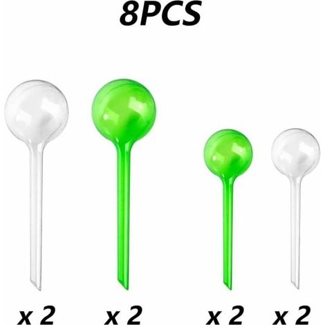 BSR Dispenser d'acqua per piante 8 pezzi Bulbi per irrigazione Sfere di plastica per irrigazione Sfere di plastica per irrigazione Bulbi per irrigazione automatici Sfere per irrigazione (1/3)