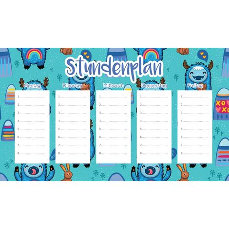 Plan de cours magnétique Sweet Yeti 30 x 17,5 cm