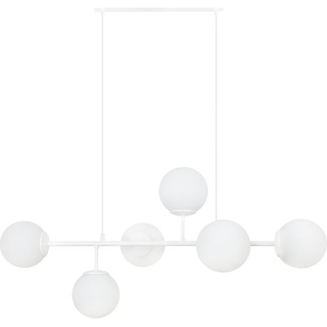 LAMPADA DA SOFFITTO SIENA BIANCA 6 PARALUME BIANCO PIATTO E14 BRACCI LUNGHI (1/5)