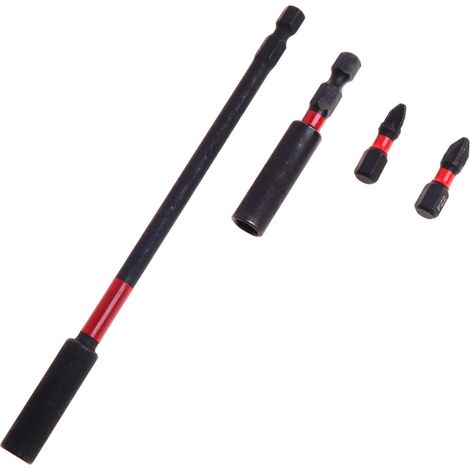 Support De Forets Magnetique - 60 mm Et 150 mm - Tige Hexagonale 10 mm - Acier S2 - Pour Perceuse A Chocs - Lot De 4 (1/5)