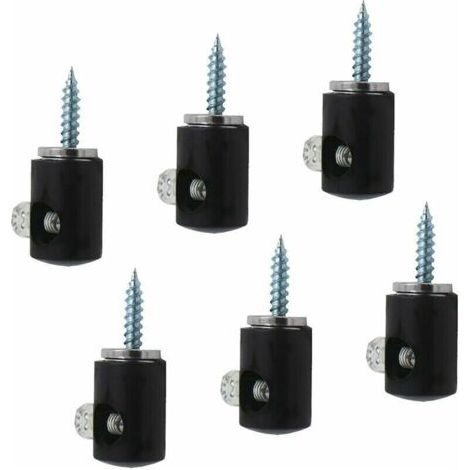 QORVA-Lot de 6 crochets d'éclairage pour lustre, crochet pour lustre, plafonnier, câble (Noir)