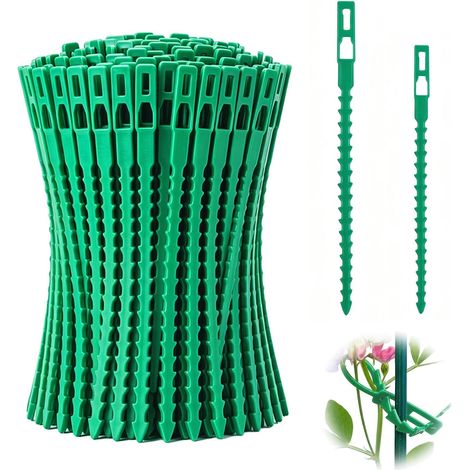100 Attaches Tomate, Attache Plante 13/17 cm en Plastique Flexible, Liens de Tuteurage pour Jardin, Potager et Plantes Grimpantes (1/5)