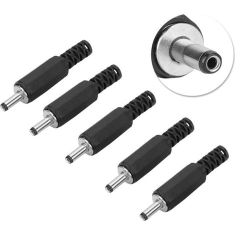 Fiche d'alimentation 5 pièces 1.3mm x 3.5mm mâle prise d'alimentation cc Jack adaptateur de connecteur Coaxial (1/5)