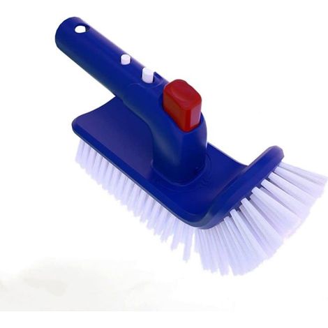 Brosse de nettoyage de piscine coudée Poignée pivotante à 90°, poils en nylon, anti-rayures (1/5)