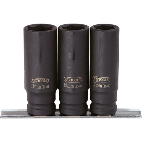KS TOOLS Jeu de douilles à chocs six pans 1/2" longues 3 pièces - 515.0103 (1/4)