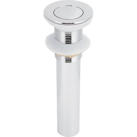 Bonde de lavabo, bouchon de vidange d'évier, bonde à clapet électroplaquée sans trop-plein, accessoires de salle de bain (bonde à clapet électroplaquée sans trou) (1/5)