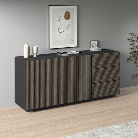 Buffet/bahut moderne 180 cm anthracite mat/chêne foncé Costarica (1/5)