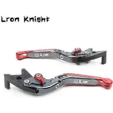 Compatible avec les motos Sym T2 T3 Sb300 Wolf250 T2/t3 Sb 300 Wolf 250 : levier de frein et d'embrayage CNC réglable, pliable et extensible avec logo (D) (1/5)
