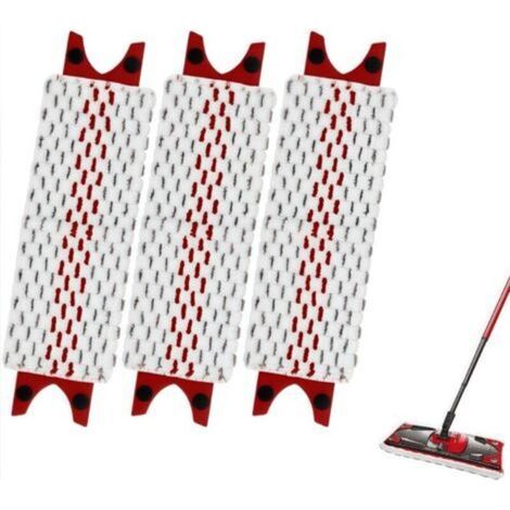 Lot de 3 balais de rechange pour balais à franges Vileda, compatibles avec les balais à franges en microfibre Vileda Ultramax/Easy Wring (rouge 35 x 14 cm) (1/4)