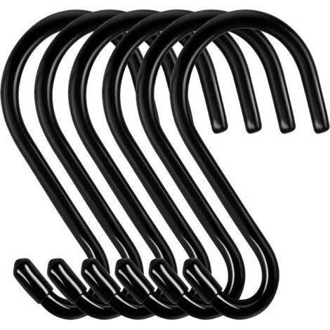 6-teiliges S-Haken-Set, Edelstahl, S-förmig – 15 cm – Tragkraft bis zu 30 kg – Für Küche, Bad, Schlafzimmer, Büro (1/5)