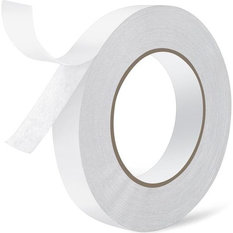 Doppelseitiges Klebeband, Breite 20 mm, Länge 50 m, doppelseitig, extra stark, für den Außenbereich, weiß, vielseitig einsetzbar, starkes Klebeband für Büro, Scrapbooking, Auto, DIY, Klebstoff