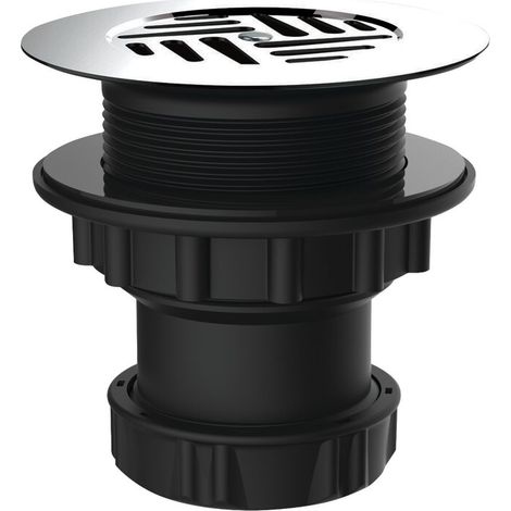 Valentin – Bonde de douche à grille 60 mm – Débit 18 l/min – Grille inox Ø 85 mm – Installation rapide 10-30 mm – Écoconception 73% plastique recyclé