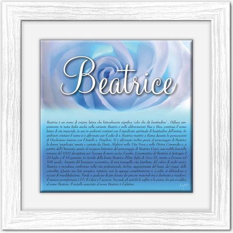 Lupia - Quadro mattonella Ceramica Modern White 29x29 cm con significato del nome Beatrice (1/4)