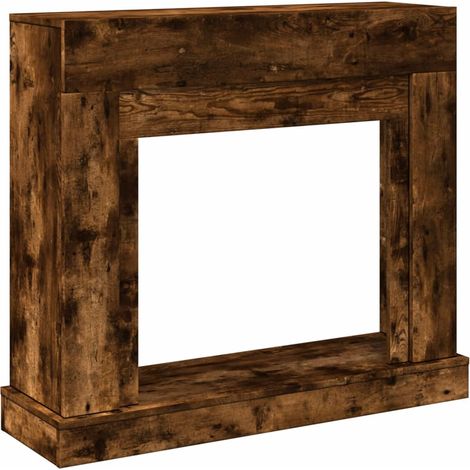 Cadre de cheminée chêne fumé 100x30x87,5 cm bois d'ingénierie