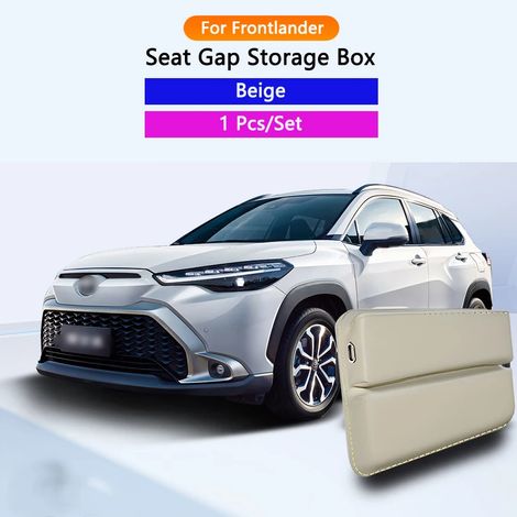 Boîte de rangement pour espace entre les sièges (Frontlander Beige) en cuir pour Toyota RAV4, Camry, Corolla, Cross et Avalon. (1/5)