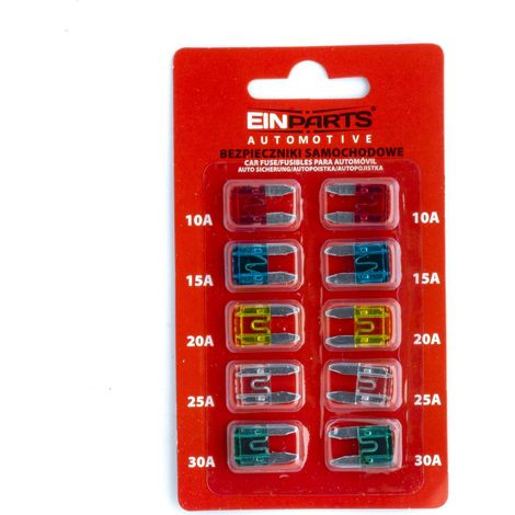 Set di 10 fusibili a lama per autoveicoli MINI 10A-30A (1/3)
