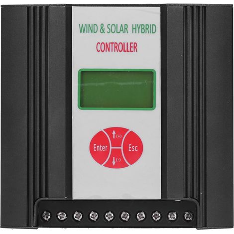 Hybrid-Regler für Wind- und Solarenergie, Aluminiumlegierung, LCD-Display, 400 W/150 W, 12 V DC (1/5)